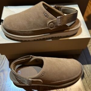 UGG Kids Tan Slippers with Adjustable Strap